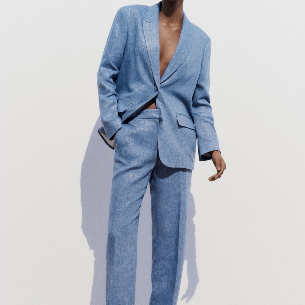 Zara Shiny Fabric Blazer